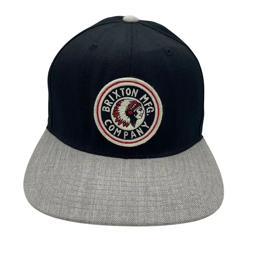 Brixton Mfg. Company Hat Co. Gray Black Snapback Hat Cap